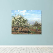 Camille Pissarro Orchard in Bloom Louveciennes Canvas Afdruk (Insitu (Houten vloer))