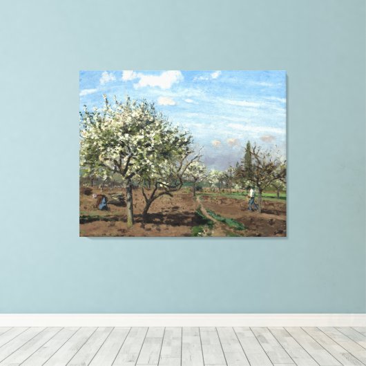 Camille Pissarro Orchard in Bloom Louveciennes Canvas Afdruk (Insitu (Houten vloer))