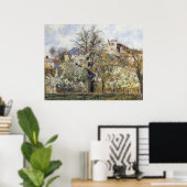 Camille Pissarro - Orchard met bloeiende bomen 187 Poster (Thuiskantoor)