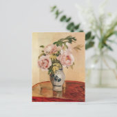 Camille Pissarro- Pink Peonies Briefkaart (Staand voorkant)