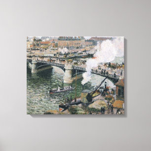 Camille Pissarro Pont Boieldieu in Rouen Painting Canvas Afdruk