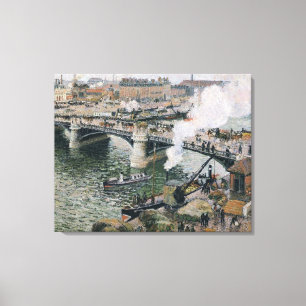 Camille Pissarro Pont Boieldieu in Rouen Painting Canvas Afdruk