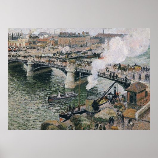 Camille Pissarro Pont Boieldieu in Rouen Painting Poster (Voorkant)
