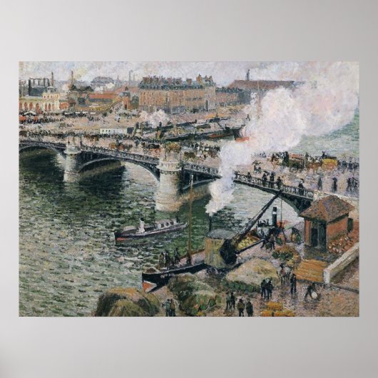Camille Pissarro Pont Boieldieu in Rouen Painting Poster (Voorkant)