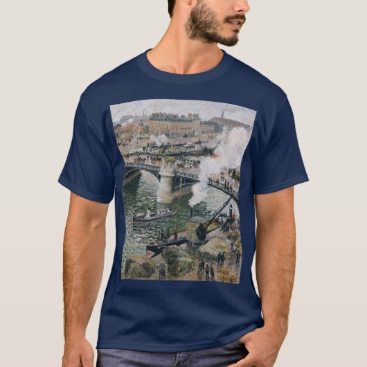 Camille Pissarro Pont Boieldieu in Rouen Painting T-shirt (Voorkant)