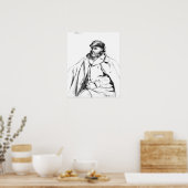 Camille Pissarro | Portret van Cezanne, 1874 Poster (Keuken)