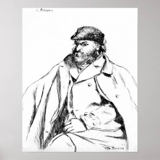 Camille Pissarro | Portret van Cezanne, 1874 Poster (Voorkant)