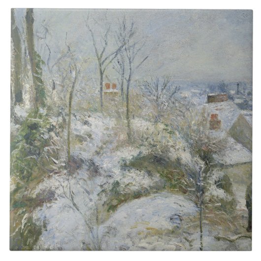 Camille Pissarro - Rabbit Warren bij Pontoise, Sno Tegeltje (Voorkant)