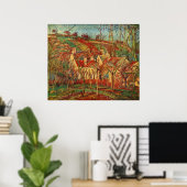 Camille Pissarro - Red Roofs 1877 Oil Canvas house Poster (Thuiskantoor)