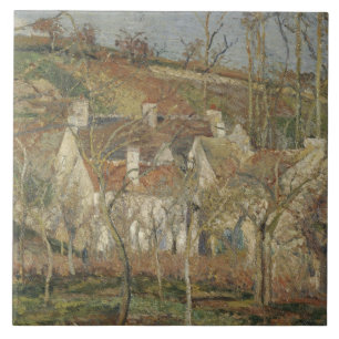 Camille Pissarro - Red Roofs, hoek van een dorp Tegeltje