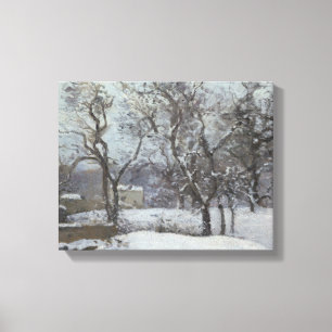 Camille Pissarro - Snow at Louveciennes Canvas Afdruk