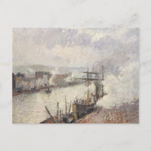 Camille Pissarro - Steamboten in de haven van Roue Briefkaart