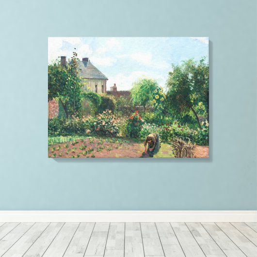 Camille Pissarro The Artist's Garden in Eragny Canvas Afdruk (Insitu (Houten vloer))