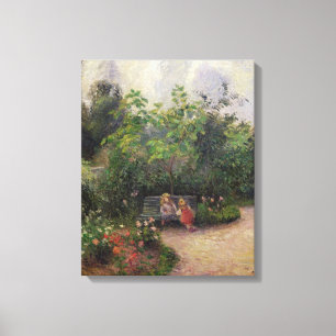 Camille Pissarro Tuintuin in Hermitage Canvas Afdruk