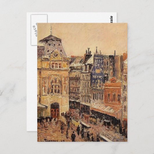 Camille Pissarro - Uitzicht van Parijs, Rue d'Amst Briefkaart (Voorkant / Achterkant)