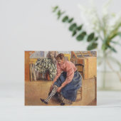 Camille Pissarro- Woman snijdt haar voorraad aan Briefkaart (Staand voorkant)