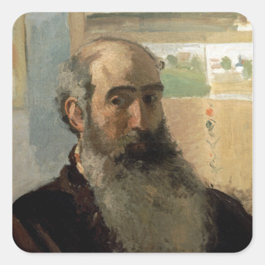 Camille Pissarro | Zelfportret, 1873 Vierkante Sticker (Voorkant)