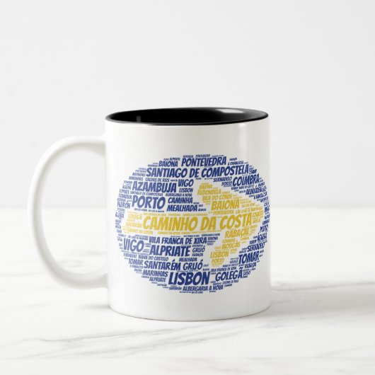 Caminho da Costa Word Art Tweekleurige Koffiemok (Links)