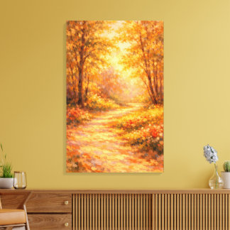 Caminho da Floresta Impressionista Canvas Afdruk