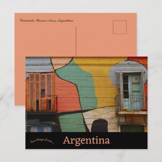 Caminito Buenos Aires Argentinië Briefkaart (Voorkant / Achterkant)