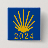Camino de Santiago 2024 Vierkante Button 5,1 Cm (Voorkant)