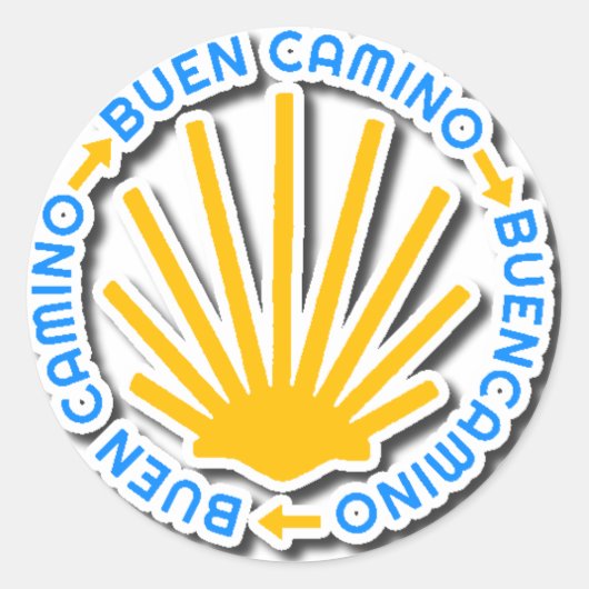 Camino de Santiago Buen Camino Ronde Sticker (Voorkant)