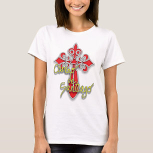 Camino de Santiago Cross aan de voorzijde T-shirt