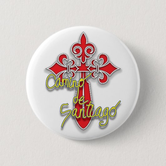Camino de Santiago Cross Ronde Button 5,7 Cm (Voorkant)
