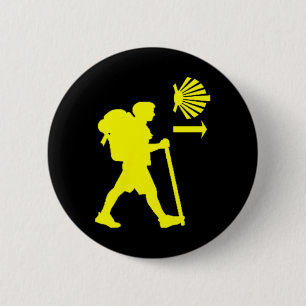 Camino De Santiago De Compostela Spanje Pelgrim Wa Ronde Button 5,7 Cm
