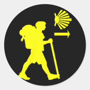 Camino De Santiago De Compostela Spanje Pelgrim Wa Ronde Sticker