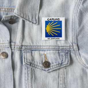 Camino de Santiago De weg van st James 0011 Vierkante Button 5,1 Cm
