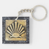 Camino de Santiago De weg van st James 0026 Sleutelhanger (Achterkant)