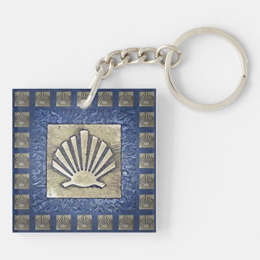 Camino de Santiago De weg van st James 0031 Sleutelhanger (Achterkant)