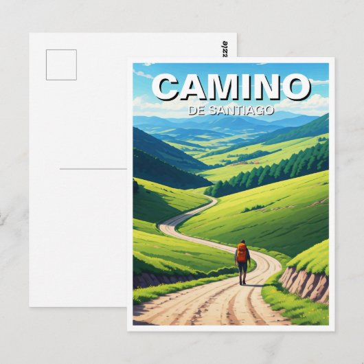 Camino de Santiago Hiker Hiking Briefkaart (Voorkant / Achterkant)