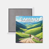 Camino de Santiago Hiker Hiking Magneet (Voorkant / Achterkant)