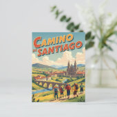 Camino de Santiago Hikers Wandelen Briefkaart (Staand voorkant)