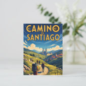 Camino de Santiago Hiking Briefkaart (Staand voorkant)