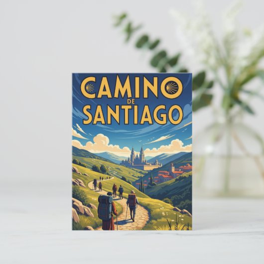 Camino de Santiago Hiking Briefkaart (Staand voorkant)
