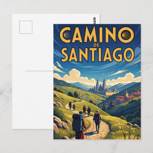 Camino de Santiago Hiking Briefkaart (Voorkant / Achterkant)