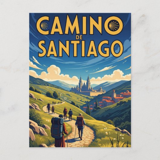 Camino de Santiago Hiking Briefkaart (Voorkant)