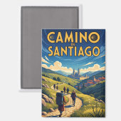 Camino de Santiago Hiking Magneet (Voorkant / Achterkant)
