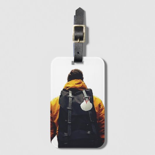 Camino de Santiago Pilgrim Bagagelabel (Voorkant (verticaal))