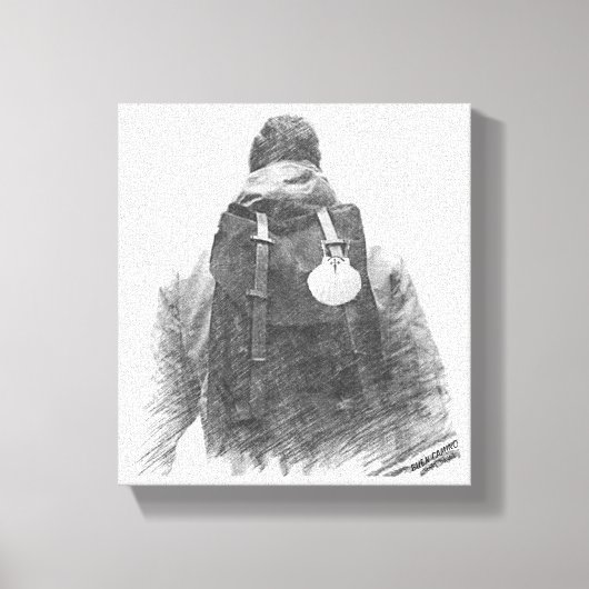Camino de Santiago Pilgrim Canvas Afdruk (Voorkant)