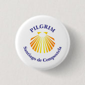 Camino de Santiago Pilgrim Ronde Button 3,2 Cm (Voorkant)