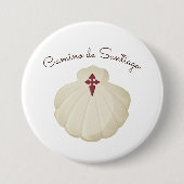 Camino de Santiago Pilgrim Ronde Button 7,6 Cm (Voorkant)