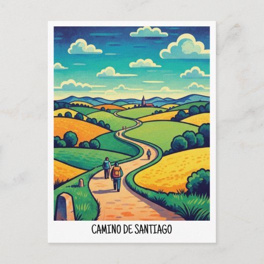 Camino de Santiago Reizen Briefkaart (Voorkant)