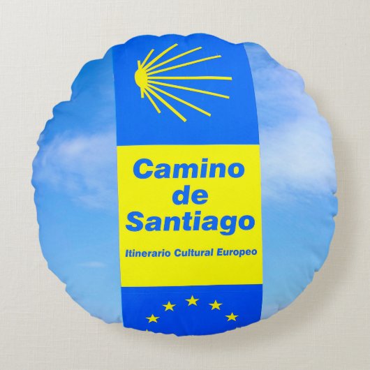 Camino de Santiago Rond Kussen (Voorkant)