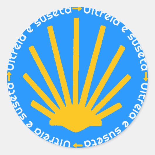 Camino de Santiago Ronde Sticker (Voorkant)