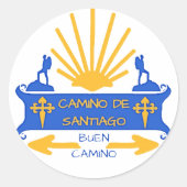Camino de Santiago Ronde Sticker (Voorkant)