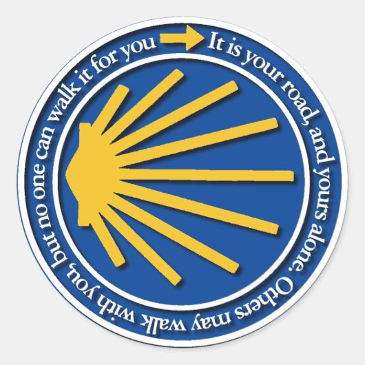 Camino de Santiago Ronde Sticker (Voorkant)